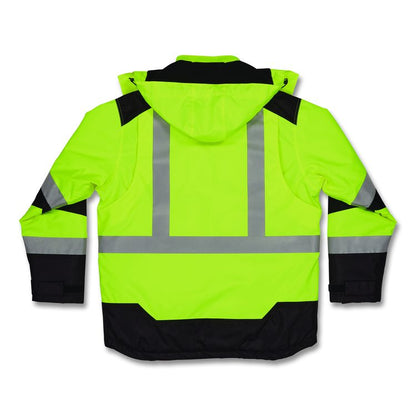 GloWear Class 3 Hi-Vis Winter Jacket with AmpliFIRE Heat Reflective Lining, 2X-Large, Lime