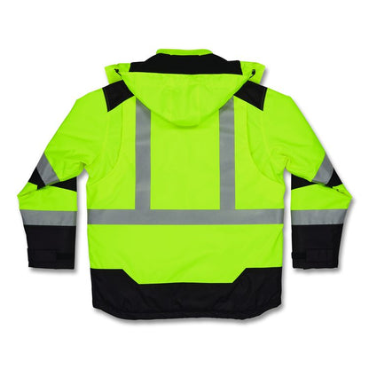 GloWear Class 3 Hi-Vis Winter Jacket with AmpliFIRE Heat Reflective Lining, 5X-Large, Lime
