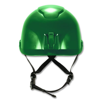 Skullerz 8976 Class E Safety Helmet, Brimless, 6-Point Standard Ratchet Suspension, One Size Fits Most (6.5 to 8), Green