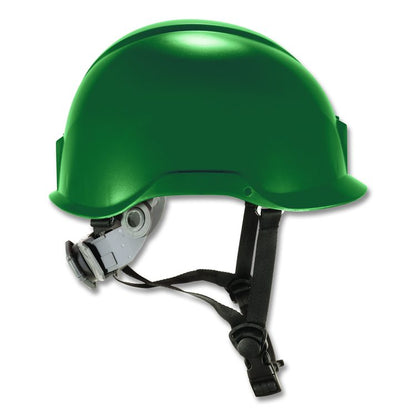 Skullerz 8976 Class E Safety Helmet, Brimless, 6-Point Standard Ratchet Suspension, One Size Fits Most (6.5 to 8), Green
