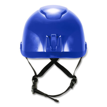 Skullerz 8976 Class E Safety Helmet, Brimless, 6-Point Standard Ratchet Suspension, One Size Fits Most (6.5 to 8), Blue