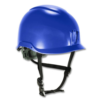 Skullerz 8976 Class E Safety Helmet, Brimless, 6-Point Standard Ratchet Suspension, One Size Fits Most (6.5 to 8), Blue