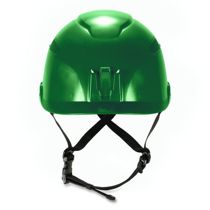 Skullerz 8977 Class C Safety Helmet with Adjustable Venting, Brimless, 6-Point Ratchet, One Size Fits Most (6.5 to 8), Green