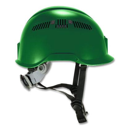 Skullerz 8977 Class C Safety Helmet with Adjustable Venting, Brimless, 6-Point Ratchet, One Size Fits Most (6.5 to 8), Green