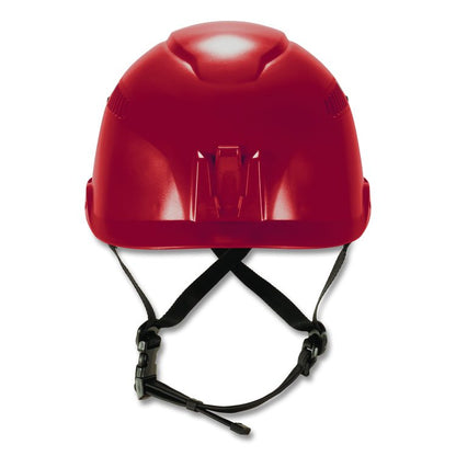 Skullerz 8977 Class C Safety Helmet with Adjustable Venting, Brimless, 6-Point Ratchet, One Size Fits Most (6.5 to 8), Red