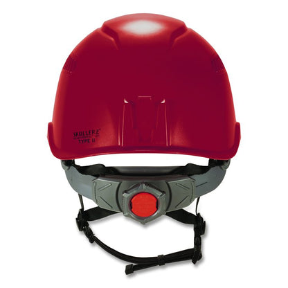 Skullerz 8977 Class C Safety Helmet with Adjustable Venting, Brimless, 6-Point Ratchet, One Size Fits Most (6.5 to 8), Red