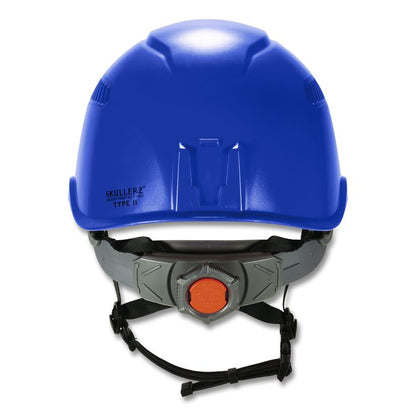 Skullerz 8977 Class C Safety Helmet with Adjustable Venting, Brimless, 6-Point Ratchet, One Size Fits Most (6.5 to 8), Blue
