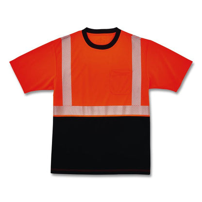 GloWear 8280BK Class 2 Performance T-Shirt with Black Bottom, 10X-Large Long, Orange