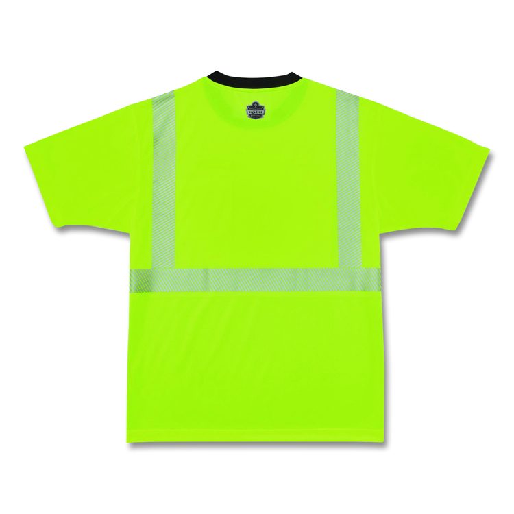 GloWear 8280BK Class 2 Performance T-Shirt with Black Bottom, XX-Small, Lime