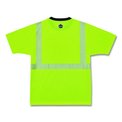 GloWear 8280BK Class 2 Performance T-Shirt with Black Bottom, X-Large Long, Lime