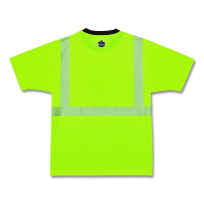 GloWear 8280BK Class 2 Performance T-Shirt with Black Bottom, 2X-Large Long, Lime