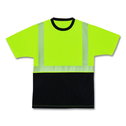 GloWear 8280BK Class 2 Performance T-Shirt with Black Bottom, 3X-Large Long, Lime