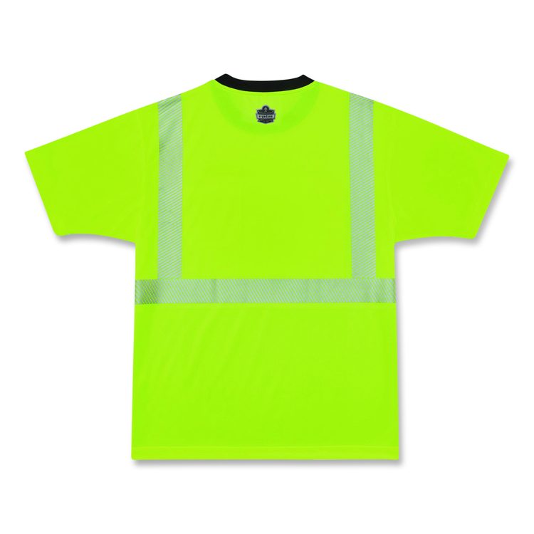 GloWear 8280BK Class 2 Performance T-Shirt with Black Bottom, 4X-Large Long, Lime