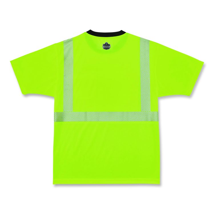 GloWear 8280BK Class 2 Performance T-Shirt with Black Bottom, 6X-Large Long, Lime