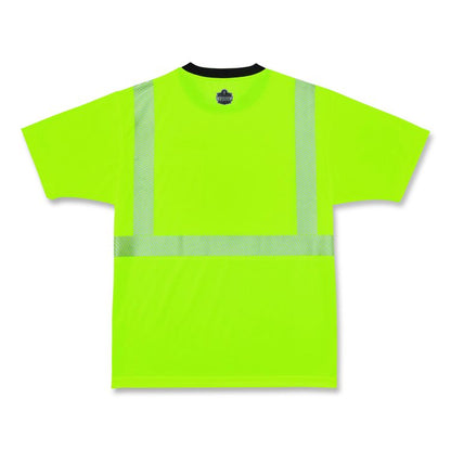 GloWear 8280BK Class 2 Performance T-Shirt with Black Bottom, 6X-Large Long, Lime