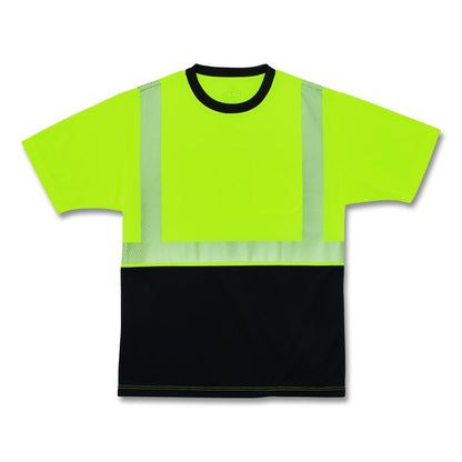 GloWear 8280BK Class 2 Performance T-Shirt with Black Bottom, 6X-Large Long, Lime