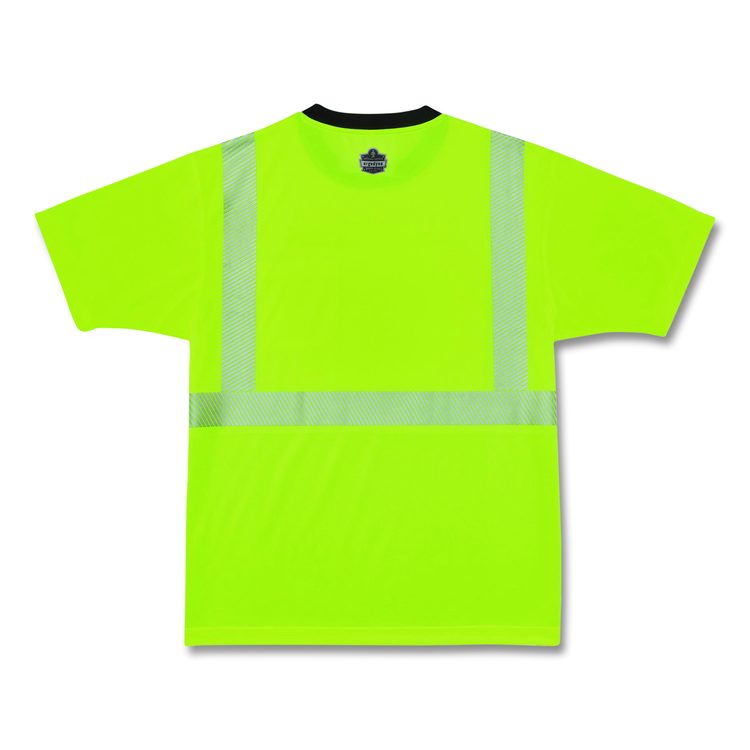GloWear 8280BK Class 2 Performance T-Shirt with Black Bottom, 7X-Large Long, Lime