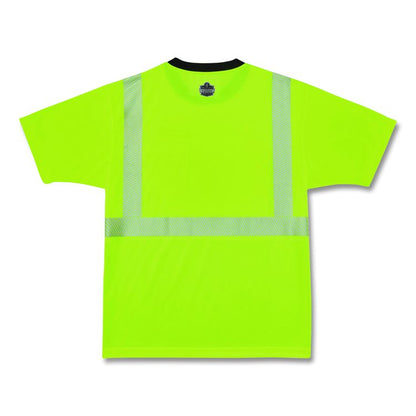 GloWear 8280BK Class 2 Performance T-Shirt with Black Bottom, 7X-Large Long, Lime
