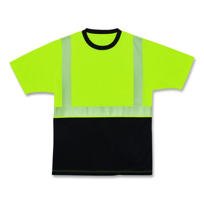 GloWear 8280BK Class 2 Performance T-Shirt with Black Bottom, 8X-Large Long, Lime