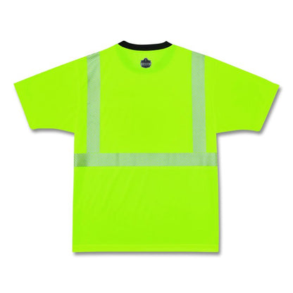 GloWear 8280BK Class 2 Performance T-Shirt with Black Bottom, 9X-Large Long, Lime