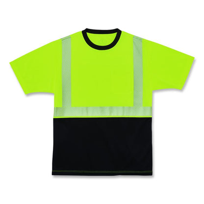 GloWear 8280BK Class 2 Performance T-Shirt with Black Bottom, 9X-Large Long, Lime