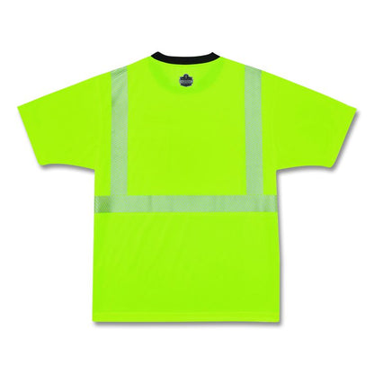 GloWear 8280BK Class 2 Performance T-Shirt with Black Bottom, 10X-Large Long, Lime