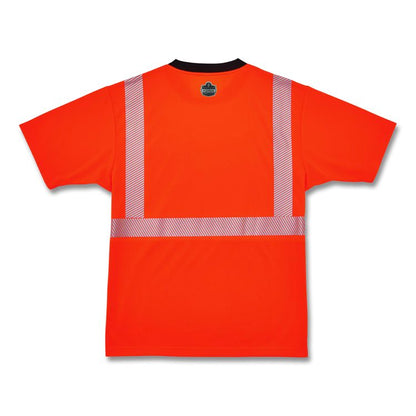 GloWear 8280BK Class 2 Performance T-Shirt with Black Bottom, XX-Small, Orange