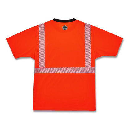 GloWear 8280BK Class 2 Performance T-Shirt with Black Bottom, 6X-Large Long, Orange