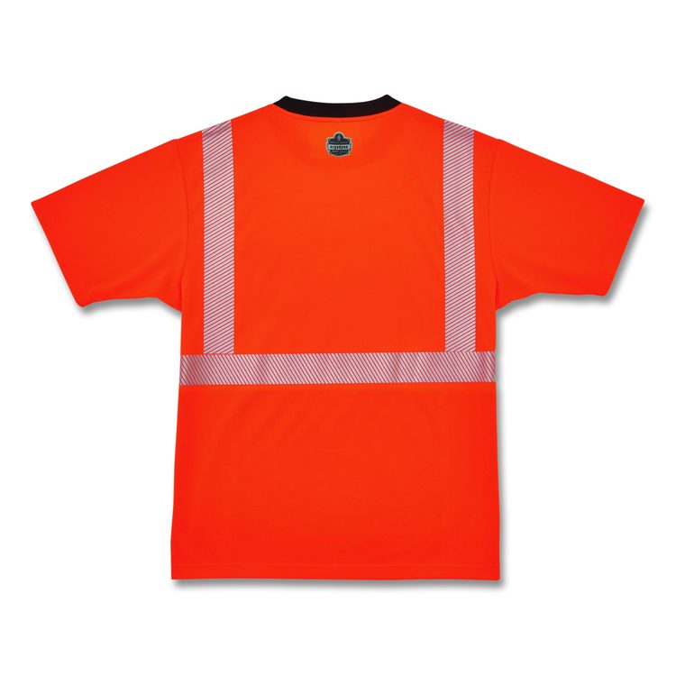 GloWear 8280BK Class 2 Performance T-Shirt with Black Bottom, 8X-Large Long, Orange