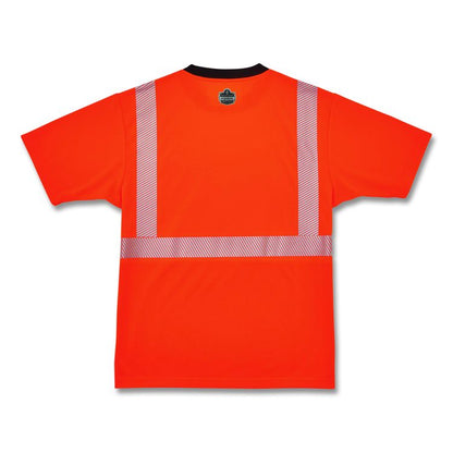 GloWear 8280BK Class 2 Performance T-Shirt with Black Bottom, 8X-Large Long, Orange