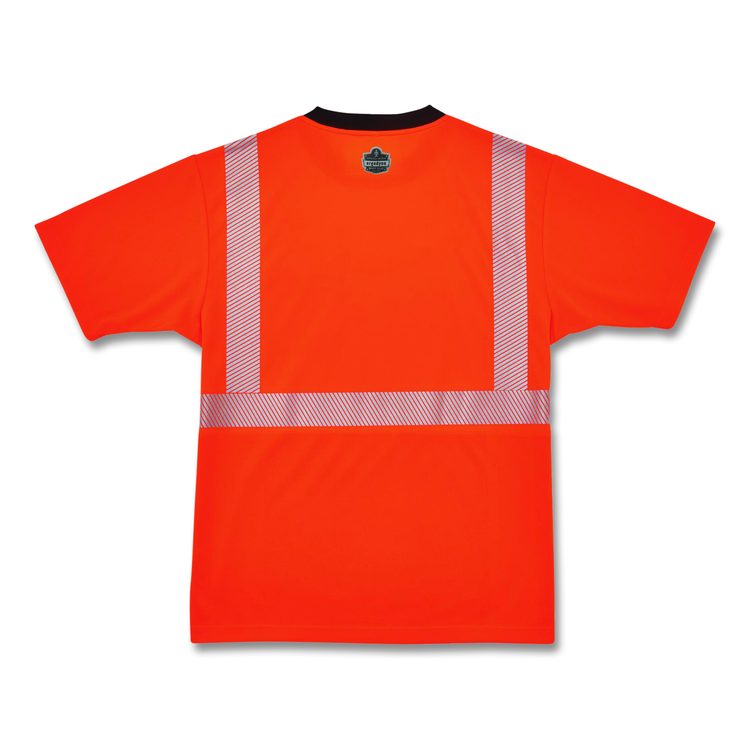 GloWear 8280BK Class 2 Performance T-Shirt with Black Bottom, 9X-Large Long, Orange