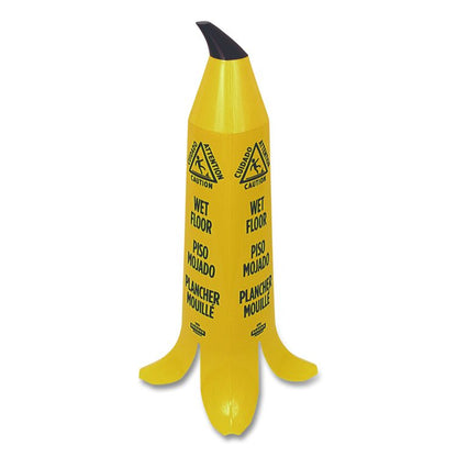 Banana Wet Floor Cones, 14.25 x 14.25 x 36.75, Yellow/Brown/Black