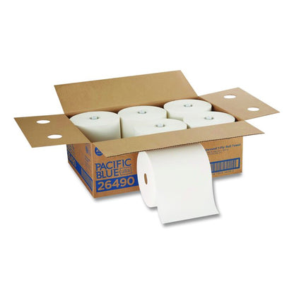 Pacific Blue Ultra Paper Towels, 1-Ply, 7.87" x 1,150 ft, White, 6 Rolls/Carton