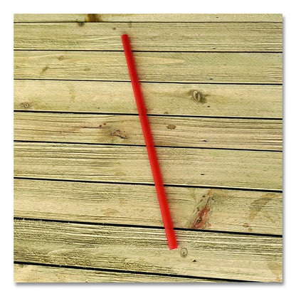 Jumbo Straws, 7.75", Polypropylene, Red, 250/Pack, 10 Packs/Carton