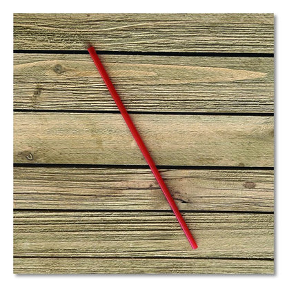 Wrapped Giant Straws, 10.25", Polypropylene, Red, 300/Pack, 4 Packs/Carton
