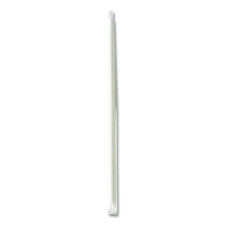 Wrapped Jumbo Straws, 10.25", Polypropylene, Clear, 500/Pack, 4 Packs/Carton