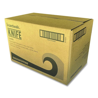 Mediumweight Polypropylene Cutlery, Knife, 5.86", Plastic, White, 1,000/Carton