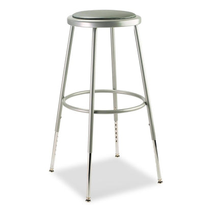 6400 Series Height Adjustable Heavy Duty Vinyl Padded Steel Stool, Supports 500 lb, 25" to 33" Seat Height, Gray Seat/Base