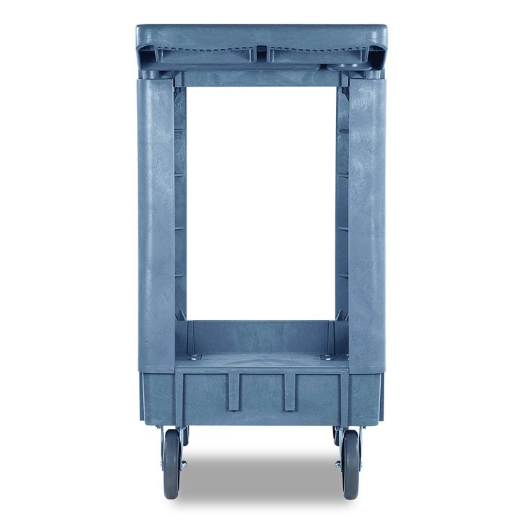 Two-Shelf Utility Cart, Plastic, 2 Shelves, 500 lb Capacity, 17.25" x 40" x 33.5", Gray