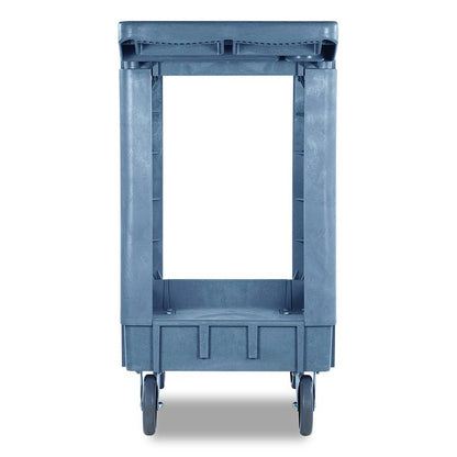 Two-Shelf Utility Cart, Plastic, 2 Shelves, 500 lb Capacity, 17.25" x 40" x 33.5", Gray
