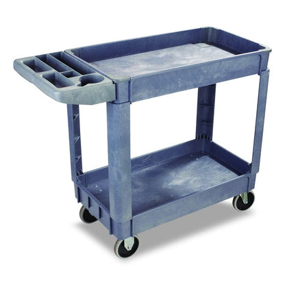 Two-Shelf Utility Cart, Plastic, 2 Shelves, 500 lb Capacity, 17.25" x 40" x 33.5", Gray