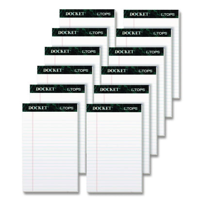 Docket Ruled Perforated Pads, Narrow Rule, (50) White 5 x 8 Sheets, 12/Pack