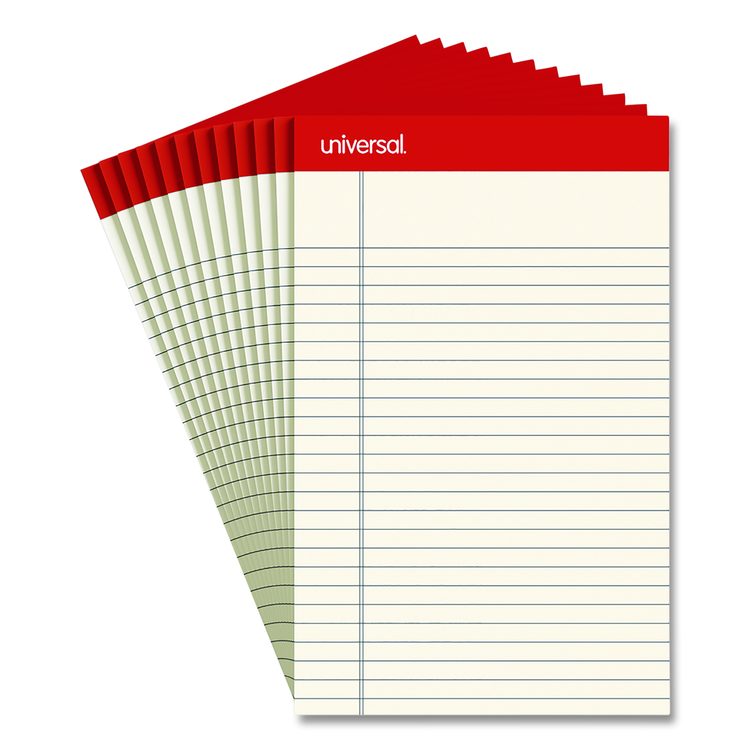 Colored Perforated Ruled Writing Pads, Narrow Rule, (50) Ivory 5 x 8 Sheets, Dozen