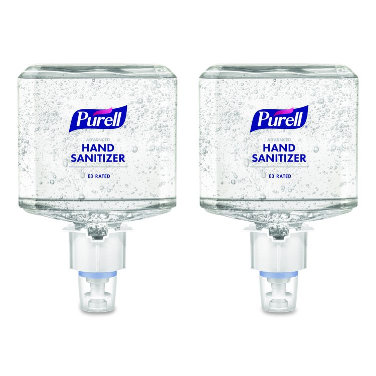 Food Processing Advanced Hand Sanitizer E3 Gel, 1,200 mL Bottle, Fragrance-Free, For ES6 Dispensers, 2/Carton