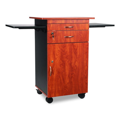 Multimedia Presentation Cart, 25 x 19 x 38, Cherry/Black