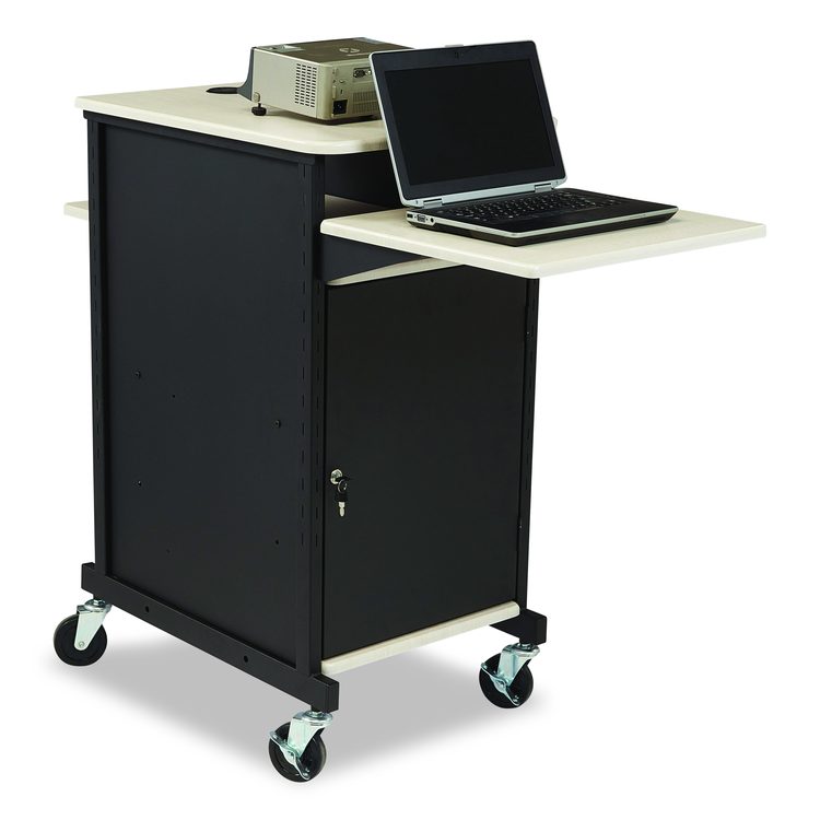 Jumbo Presentation Cart, 21 x 33 x 40, Ivory/Black
