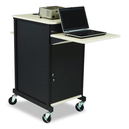 Jumbo Presentation Cart, 21 x 33 x 40, Ivory/Black