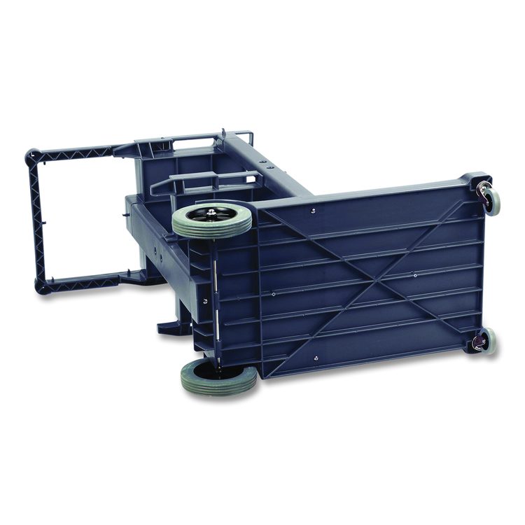 Janitor Cleaning Cart, Plastic, 4 Shelves, 1 Bin, 19" x 45" x 39", Gray