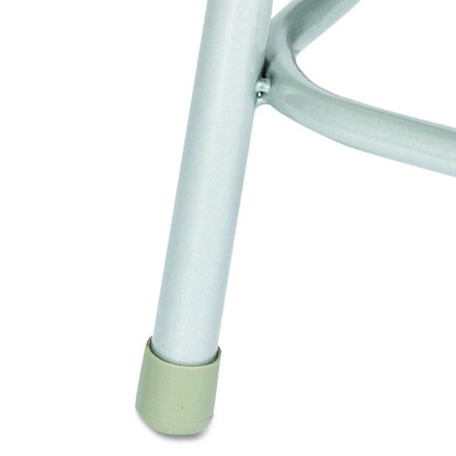6300 Series Heavy Duty Square Seat Steel Stool, Backless, Supports Up to 500 lb, 23.25" Seat Height, Brown Seat, Gray Base