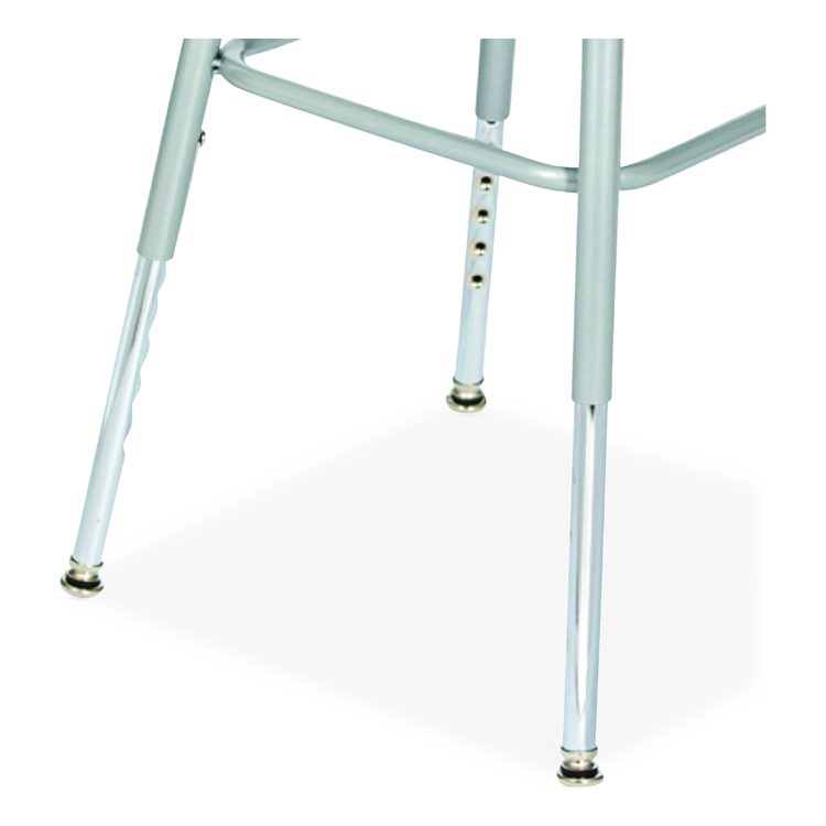 6300 Series Height Adjust Heavy Duty Square Seat Steel Stool, Backless, 500lb, 23.75" to 31.75" Height, Brown Seat, Gray Base